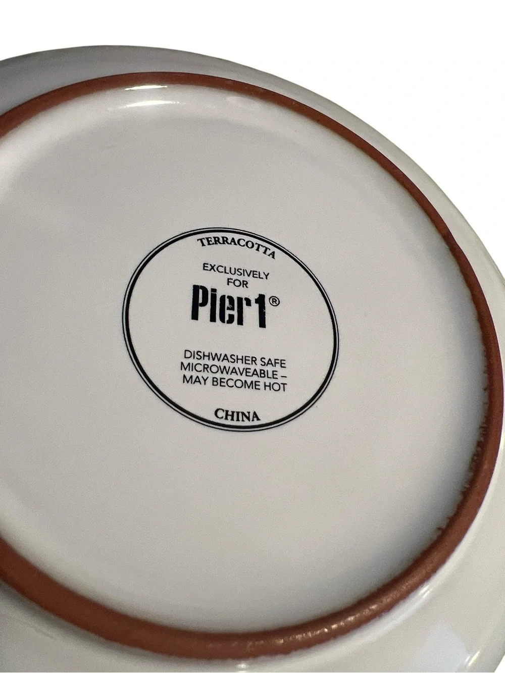 Pier 1 Terracotta Set of 4 White Embossed Floral 6” Salad/Dessert Plates